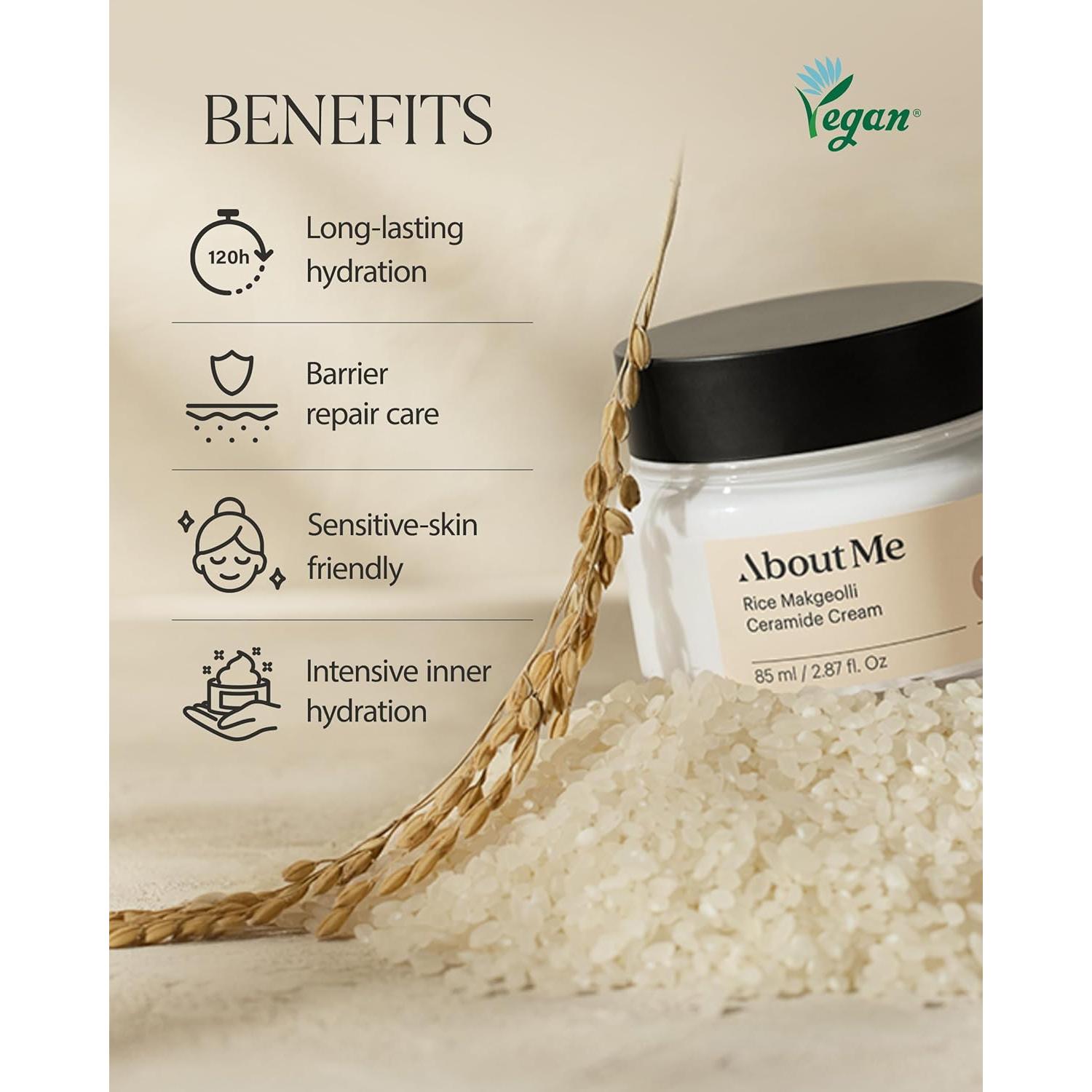 Crema Hidratante Facial Coreana Makgeolli Arroz 85ml - 6 Ceramidas