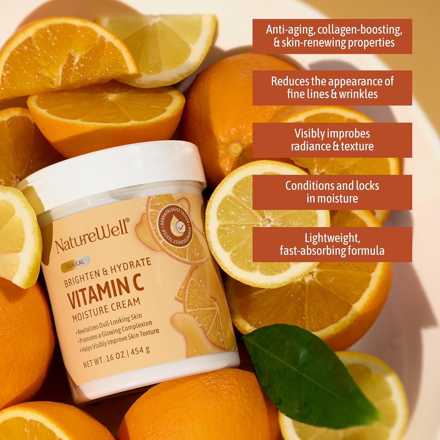 Crema Hidratante de Vitamina C Nature Well 453g - Piel Radiante