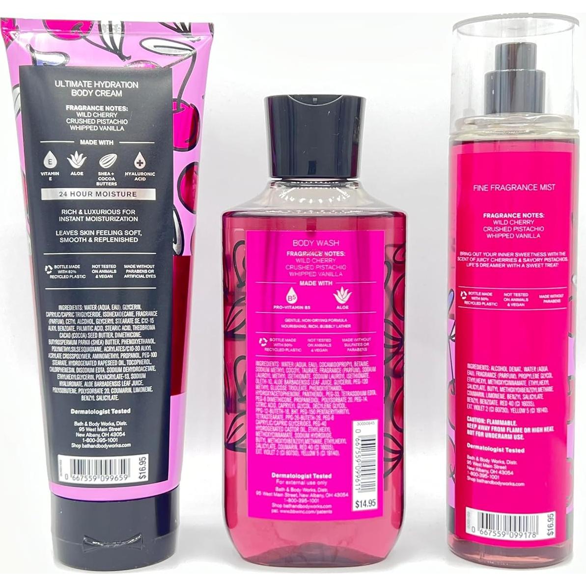 Paquete 3 Piezas Crema Corporal Cereza Dulce Bath & Body Works