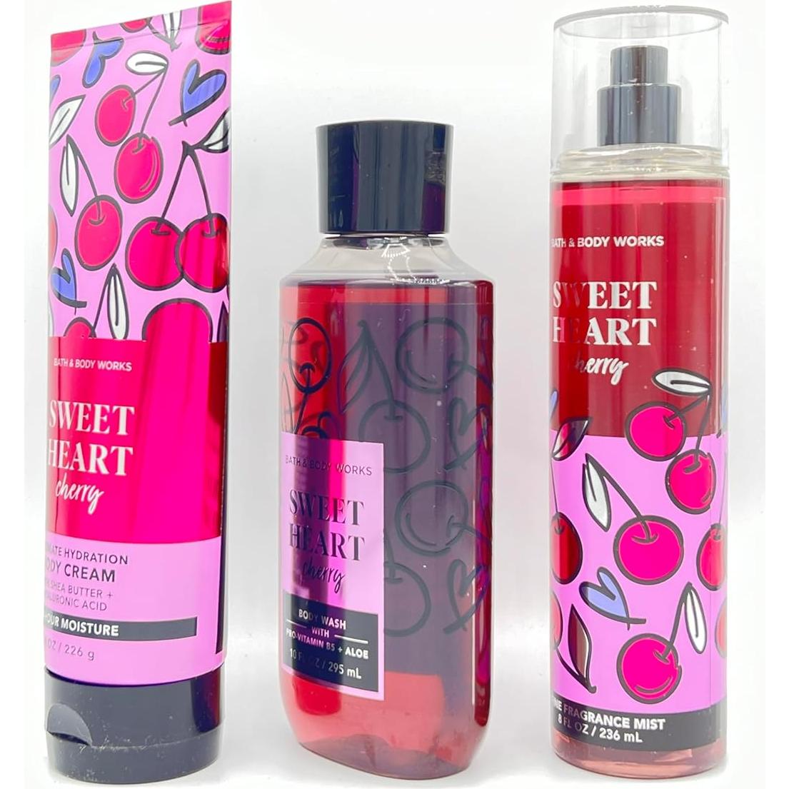 Paquete 3 Piezas Crema Corporal Cereza Dulce Bath & Body Works