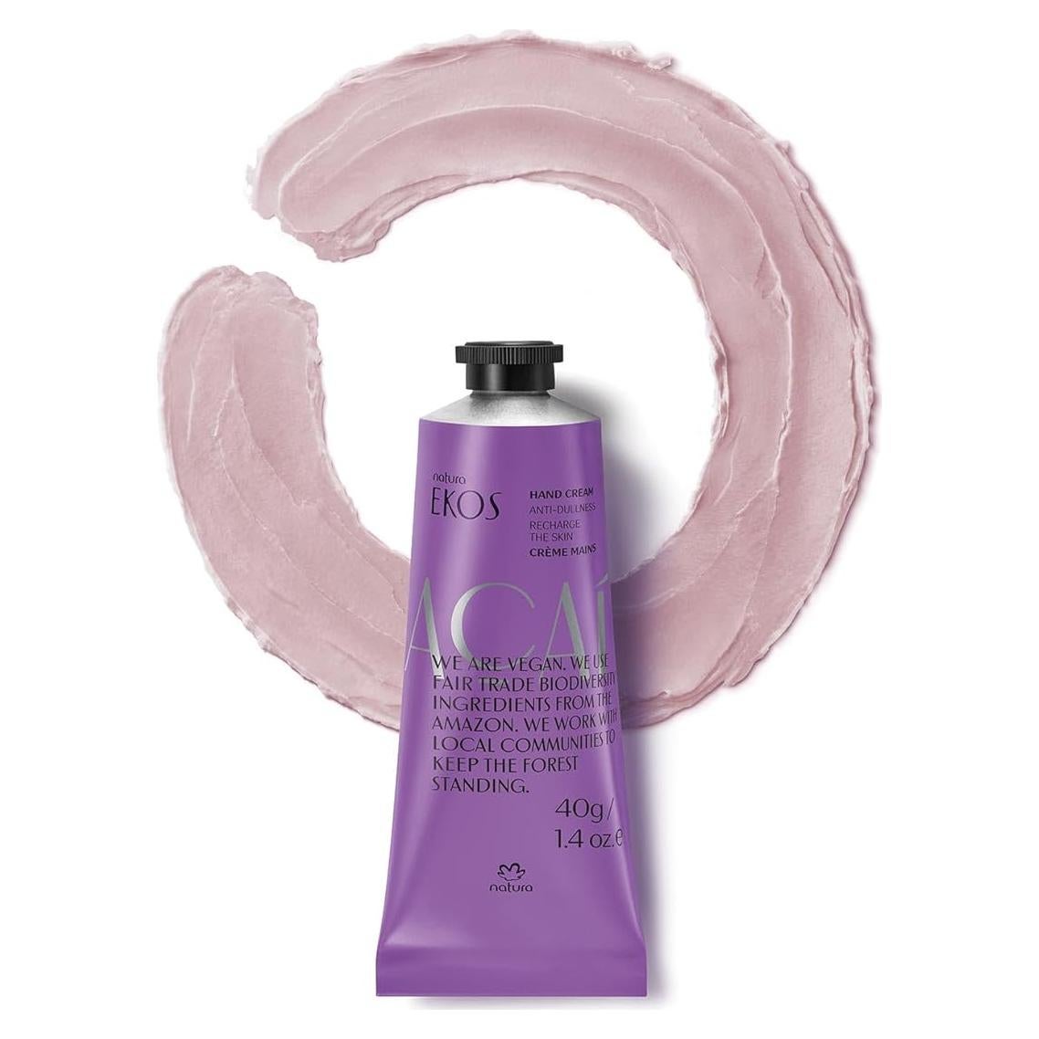 Crema de Manos Natura Açaí 40g Hidratante Vegano Rápida Absorción