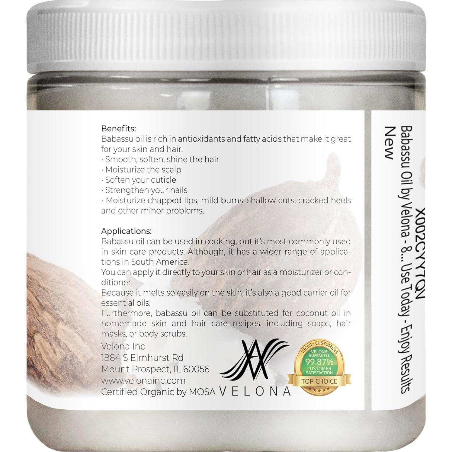 Aceite de Babassu orgánico USDA 236.6 ml - 100% puro y natural