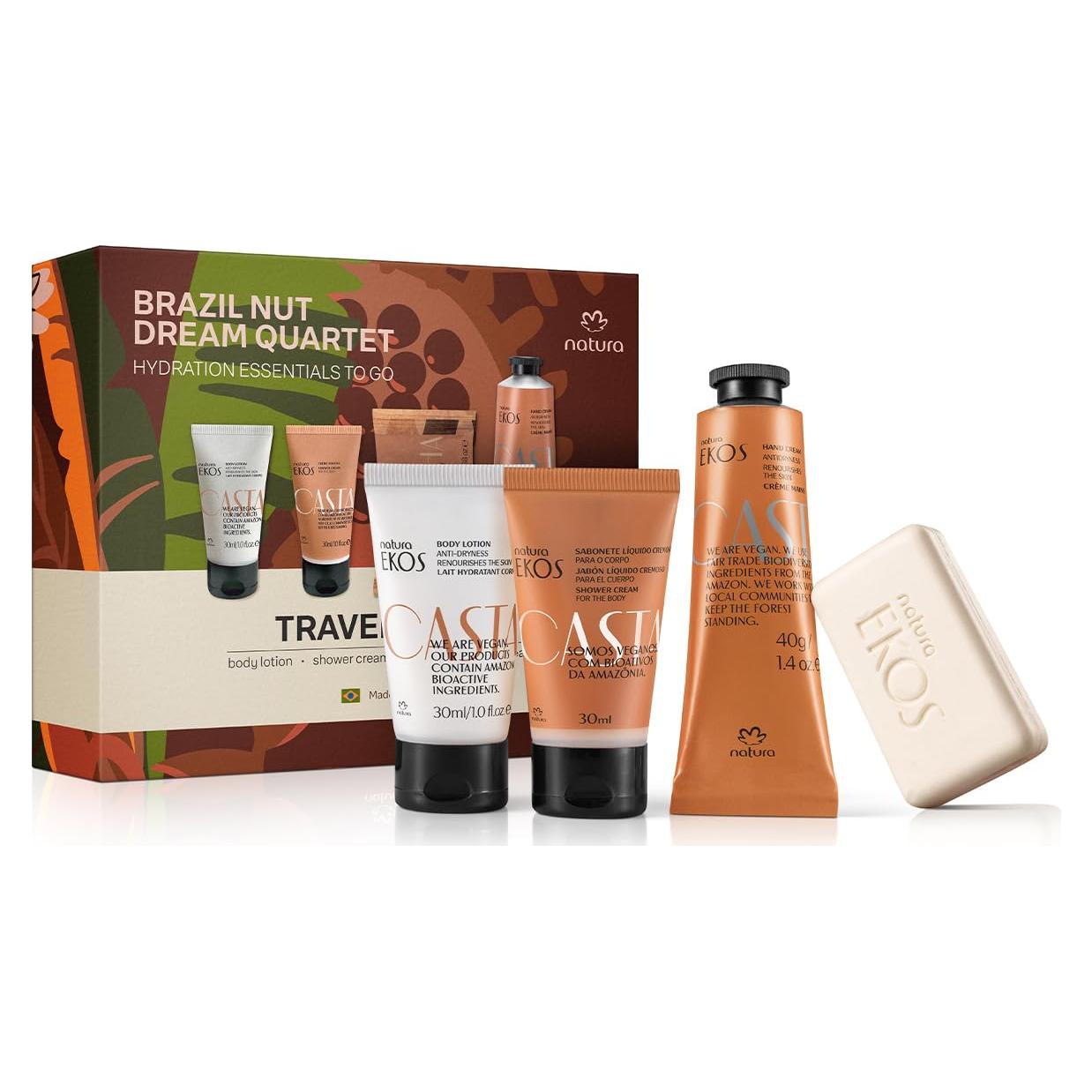 Set de Viaje Natura Ekos Castanha - Hidratación Vegana 4 Piezas