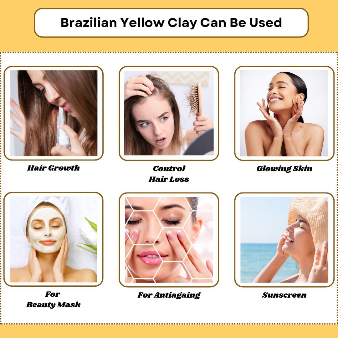 Polvo de Arcilla Amarilla Brasileña 100% Natural 454g