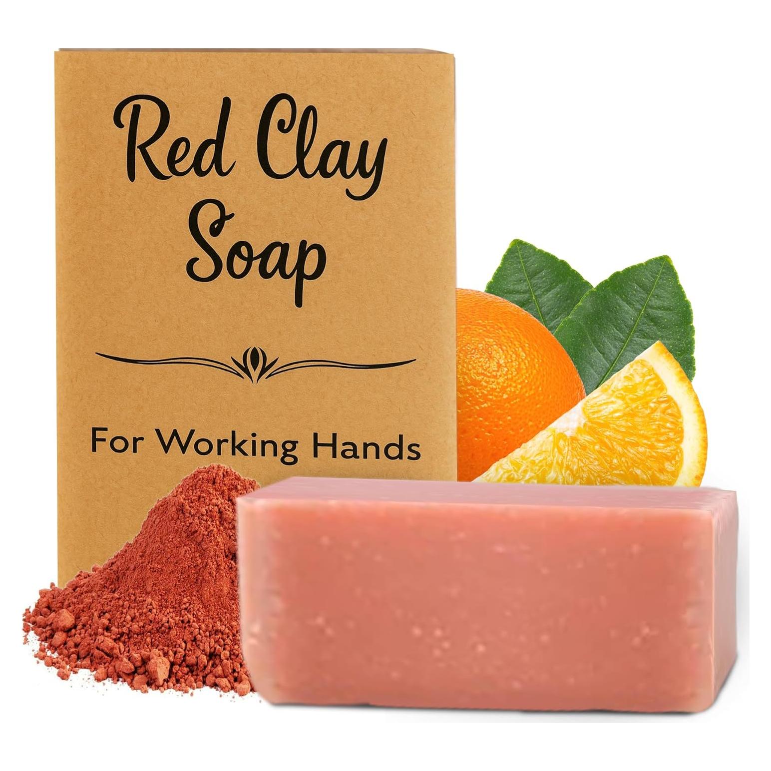 Jabón de Manos de Arcilla Roja Sea Lark - 99.22 g, 2 Piezas - Natural