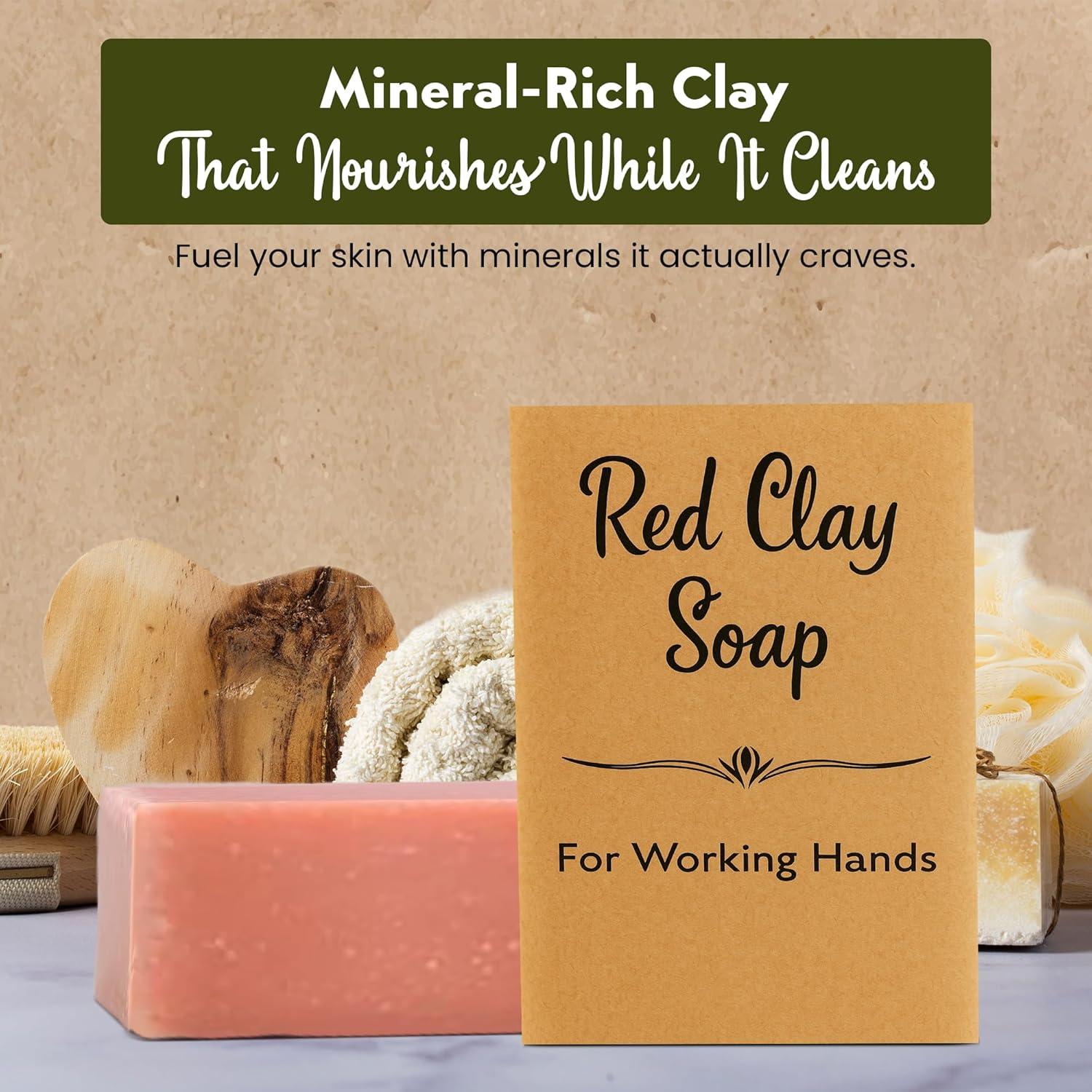 Jabón de Manos de Arcilla Roja Sea Lark - 99.22 g, 2 Piezas - Natural