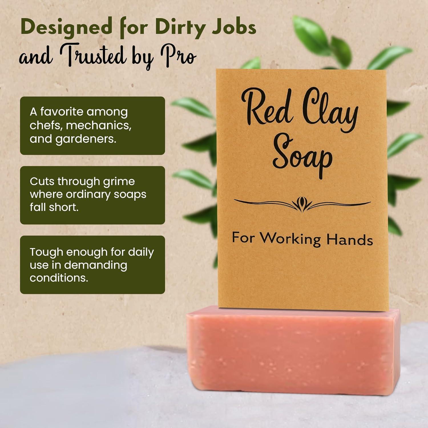 Jabón de Manos de Arcilla Roja Sea Lark - 99.22 g, 2 Piezas - Natural