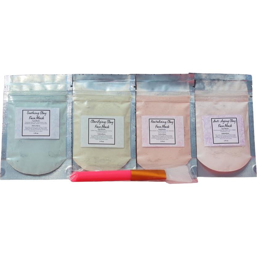 Kit de Mascarillas Faciales Seoul Naturals - 4 Arcillas + Brocha