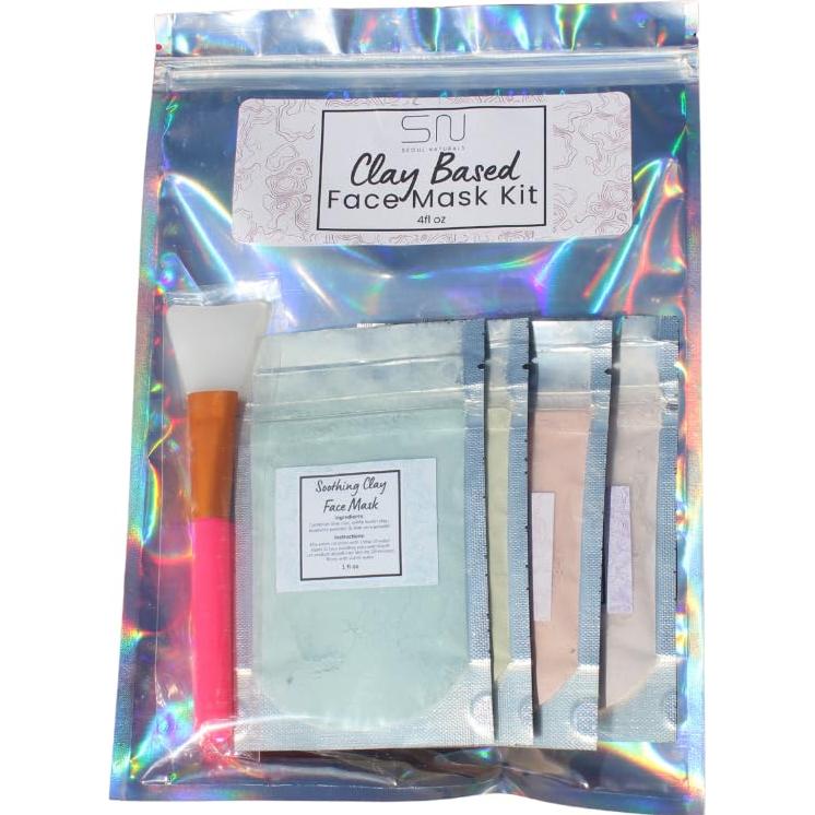 Kit de Mascarillas Faciales Seoul Naturals - 4 Arcillas + Brocha