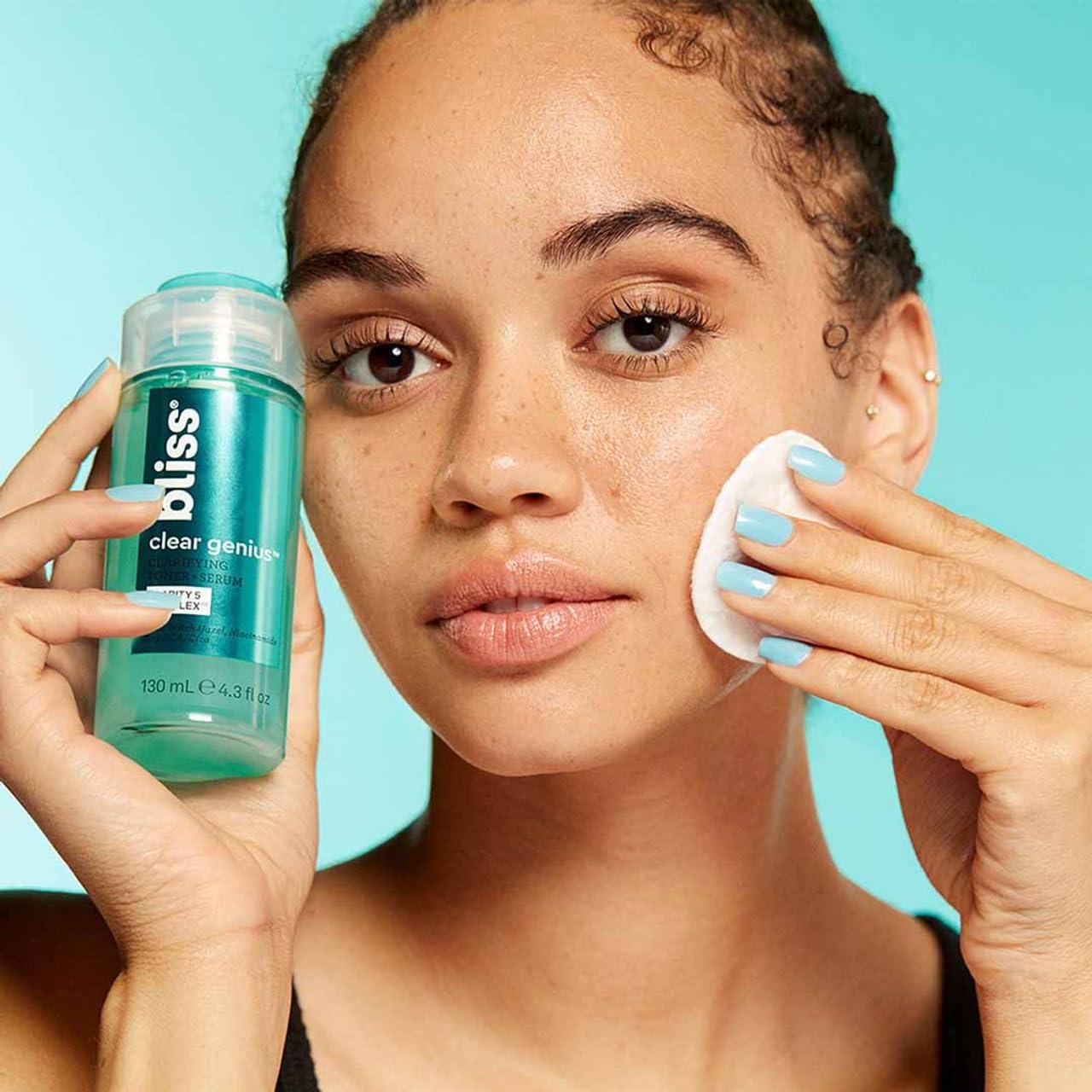 Paquete de Cuidado Facial Bliss para Piel con Acné - Gel, Tónico, Tratamiento y Peeling