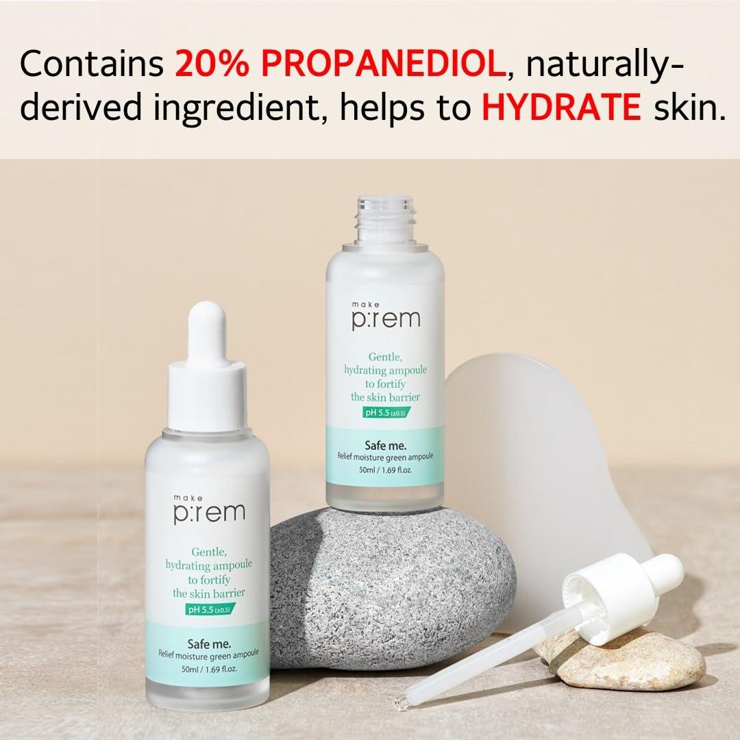 Suero Facial Hidratante MAKE P:REM Safe Me 50ml Piel Sensible