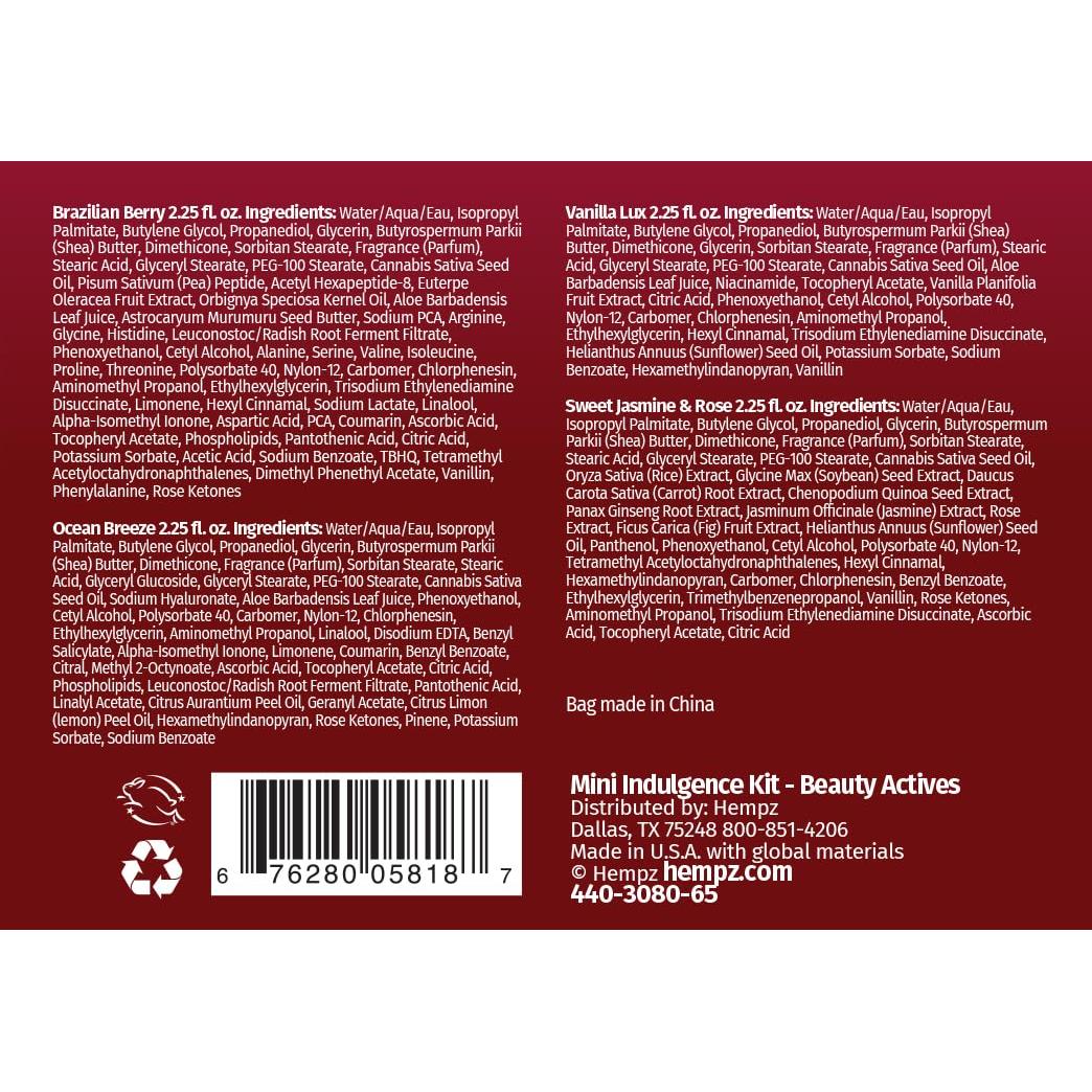 Kit de Hidratantes Corporales Mini Hempz 4 Pack Viaje 66.43 ml