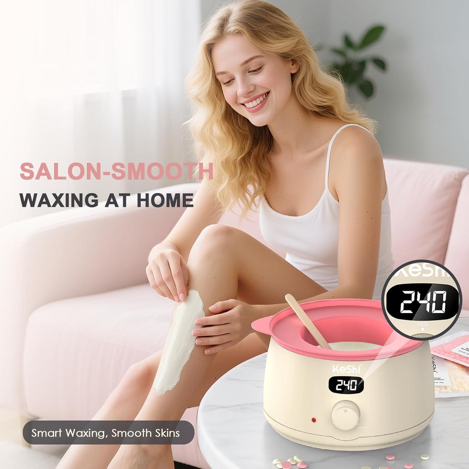 Kit de Depilación KeShi con Calentador Digital y 6 Ceritas