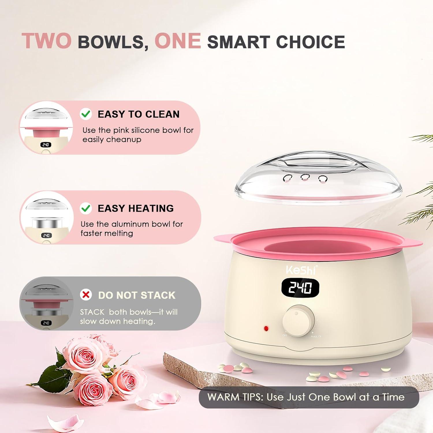 Kit de Depilación KeShi con Calentador Digital y 6 Ceritas