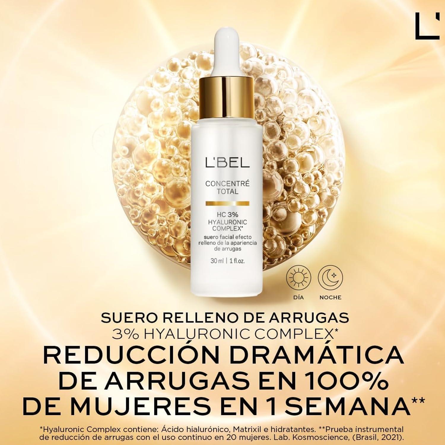 Suero Facial Hialurónico L'BEL 30ml - Antiarrugas Efectivo