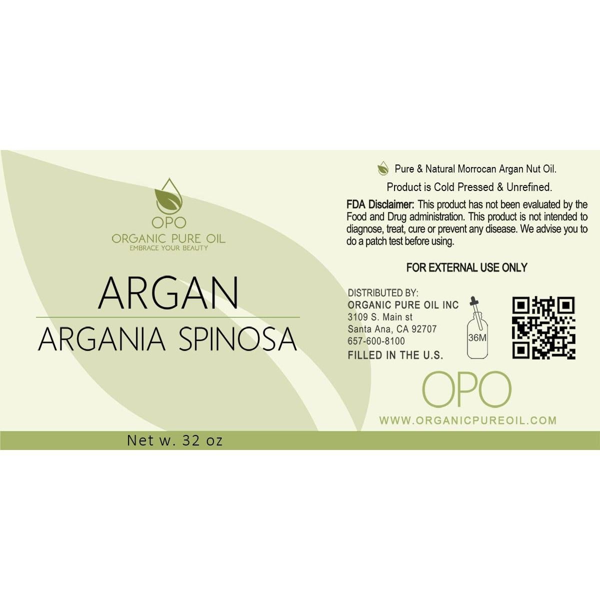Aceite de Argán Puro OPO 946 ml - Hidratante para Piel y Cabello