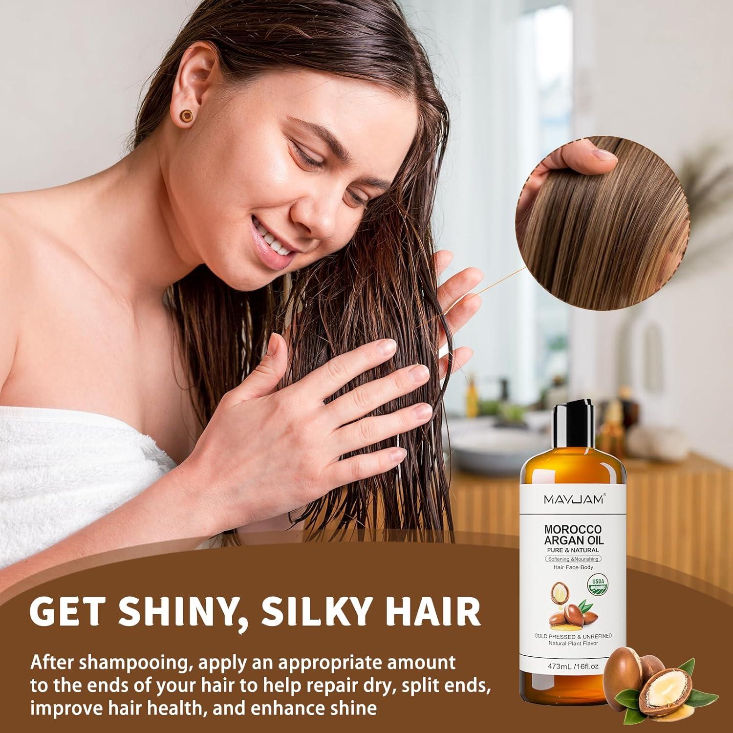 Aceite de Argán Marroquí MAYJAM 473ml 100% Puro Hidratante
