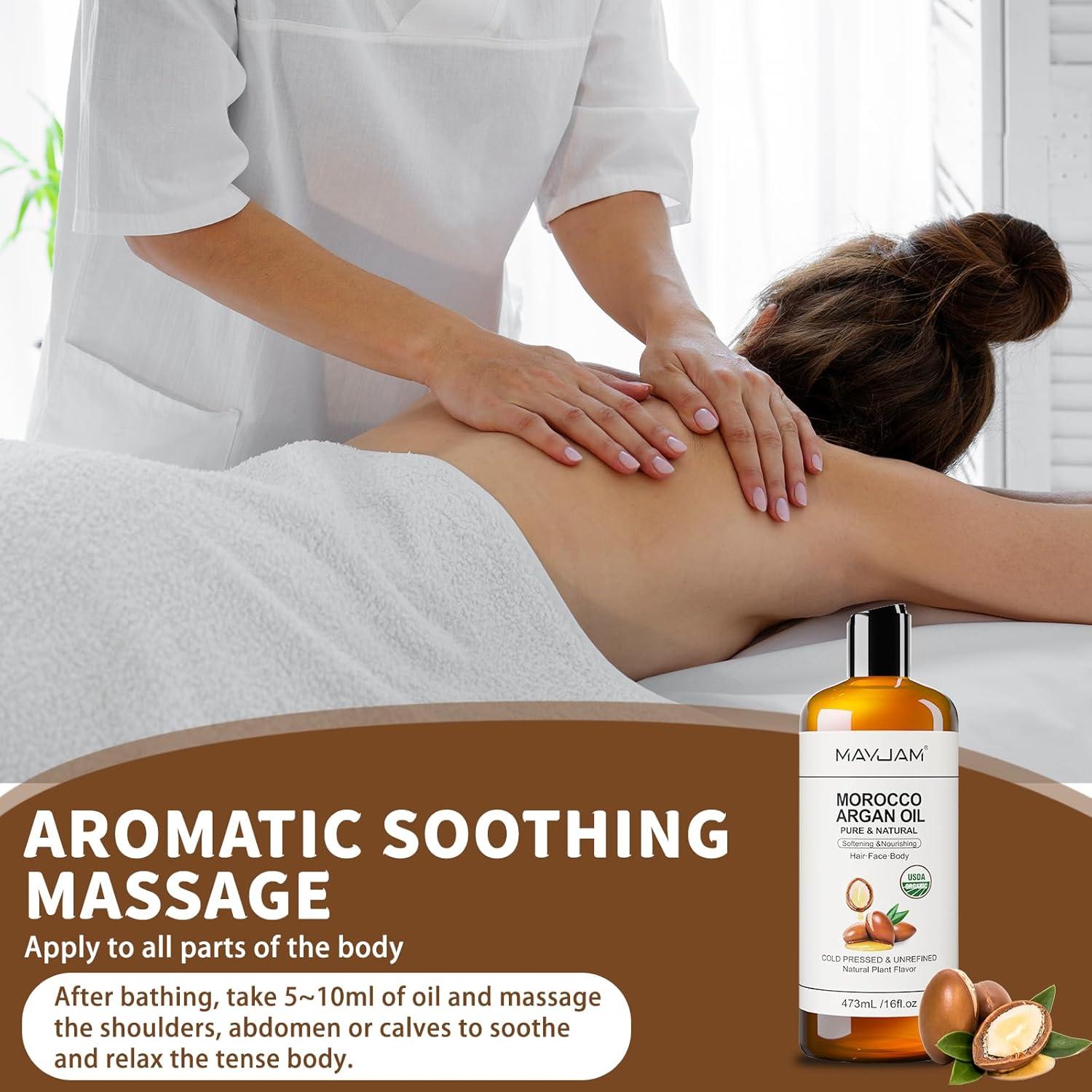 Aceite de Argán Marroquí MAYJAM 473ml 100% Puro Hidratante