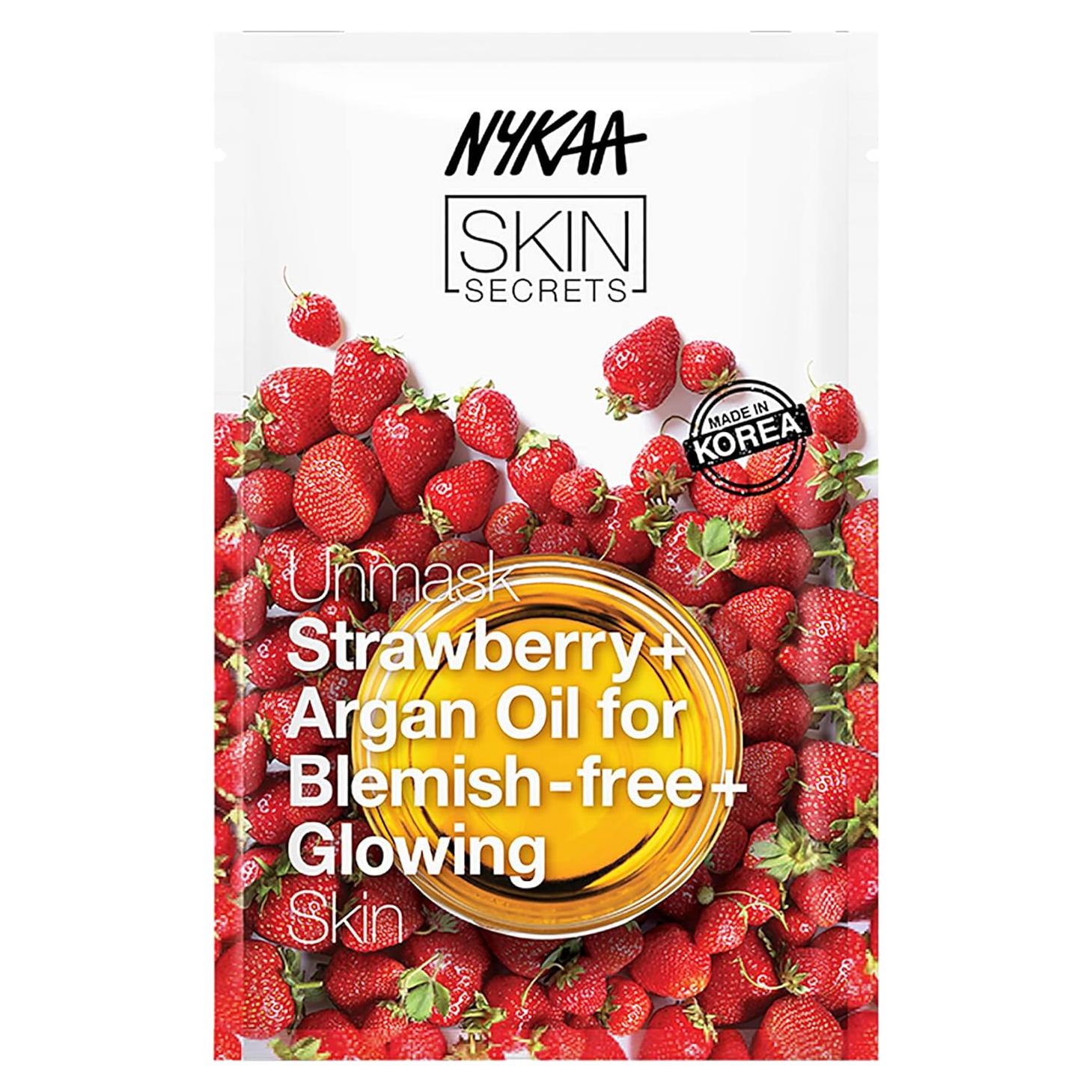 Máscara Facial Burbujeante Nykaa Naturals Fresa y Argán 19g