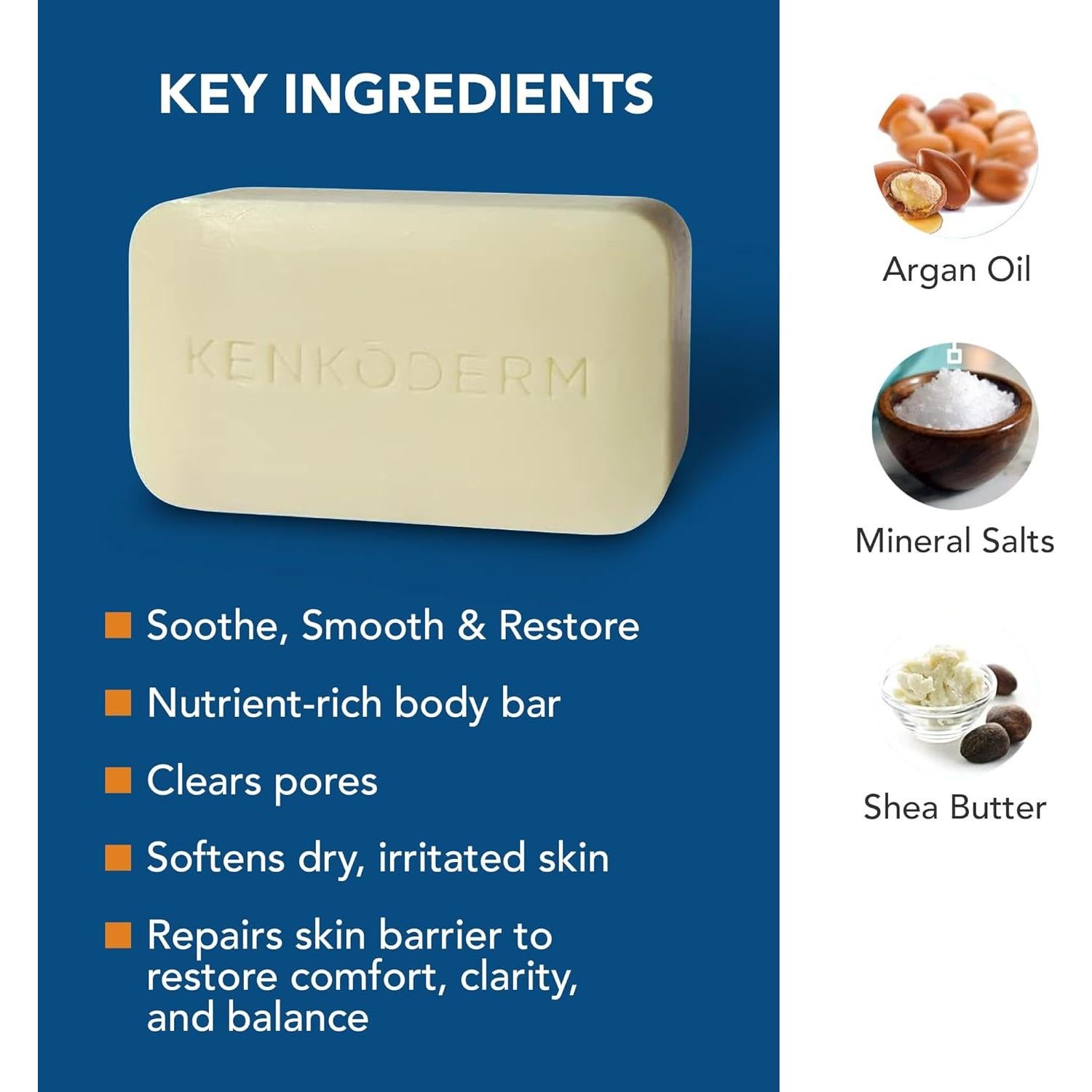 Jabón Mineral del Mar Muerto Kenkoderm 120g para Psoriasis