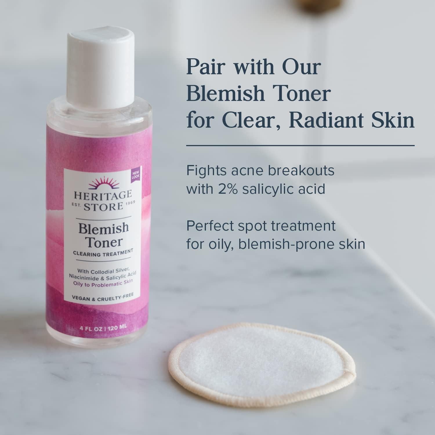 Tónico Facial Heritage Store Agua de Rosa 227g - Exfoliante Vegano