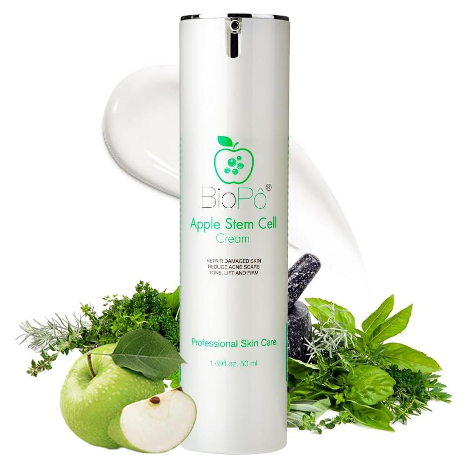 Crema Hidratante Facial BioPo 50 ml - Células Madre Manzana y Ácido Hialurónico