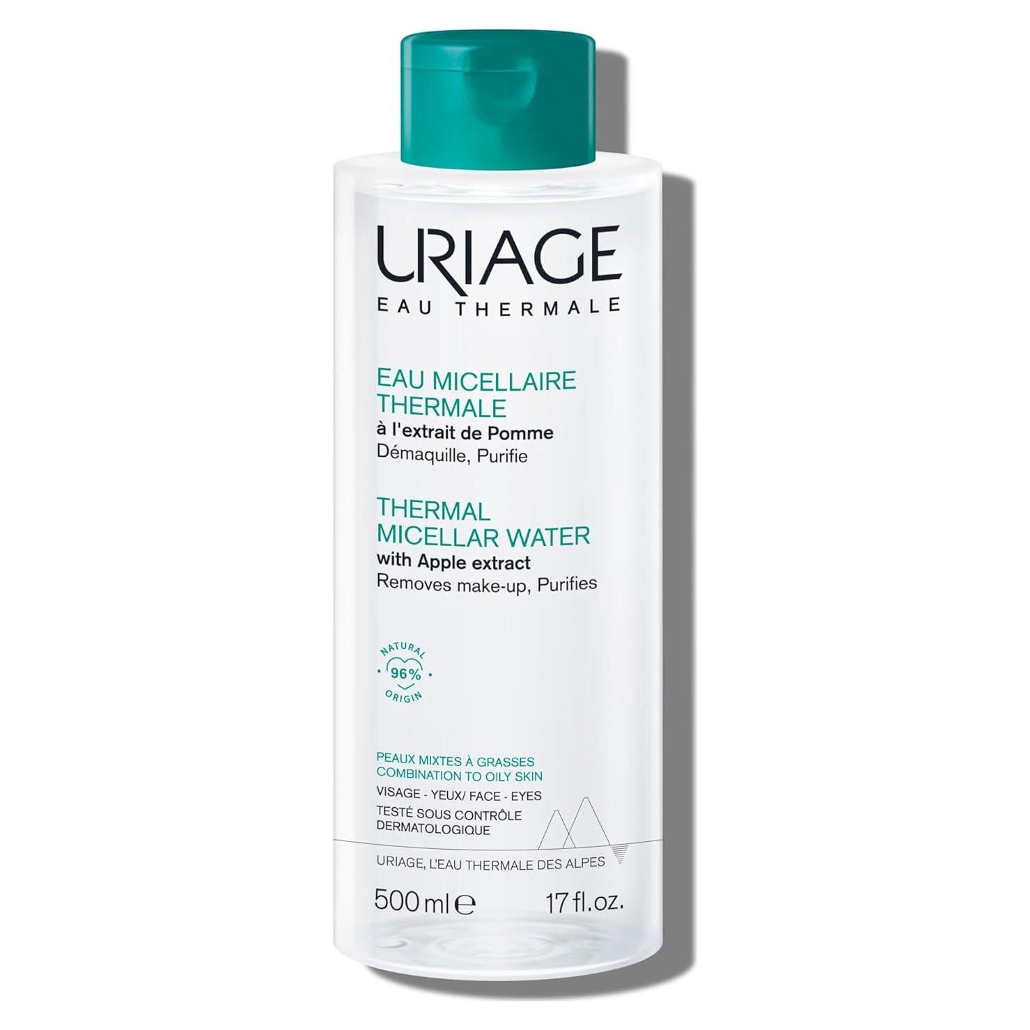 Agua Micelar Uriage 500 mL con Extracto de Manzana Piel Grasa