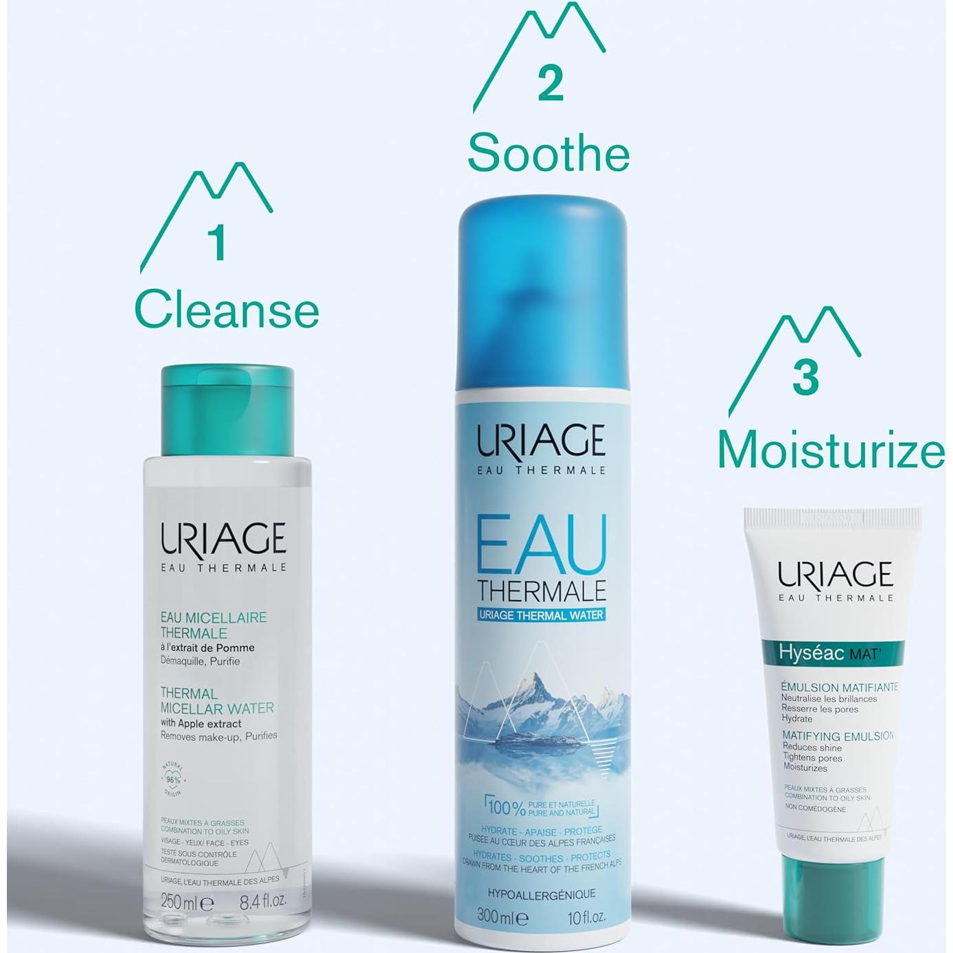 Agua Micelar Uriage 500 mL con Extracto de Manzana Piel Grasa