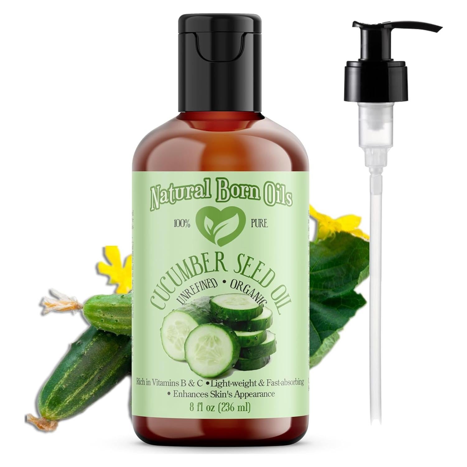 Aceite de Semilla de Pepino Natural 240ml - Hidratante Piel y Cabello