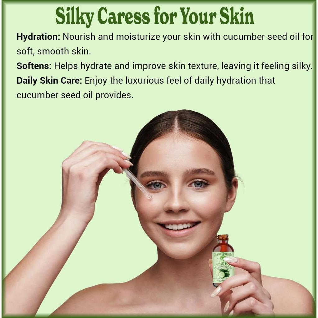 Aceite de Semilla de Pepino Natural 240ml - Hidratante Piel y Cabello