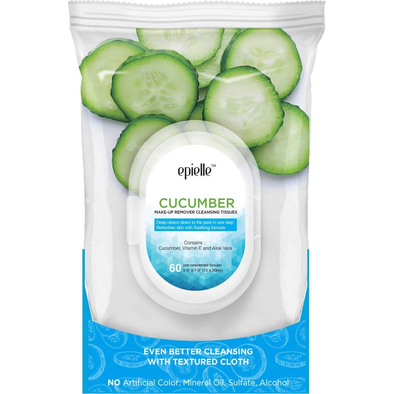 Toallitas Desmaquillantes de Pepino Epielle | 60 Unidades | Cuidado Facial