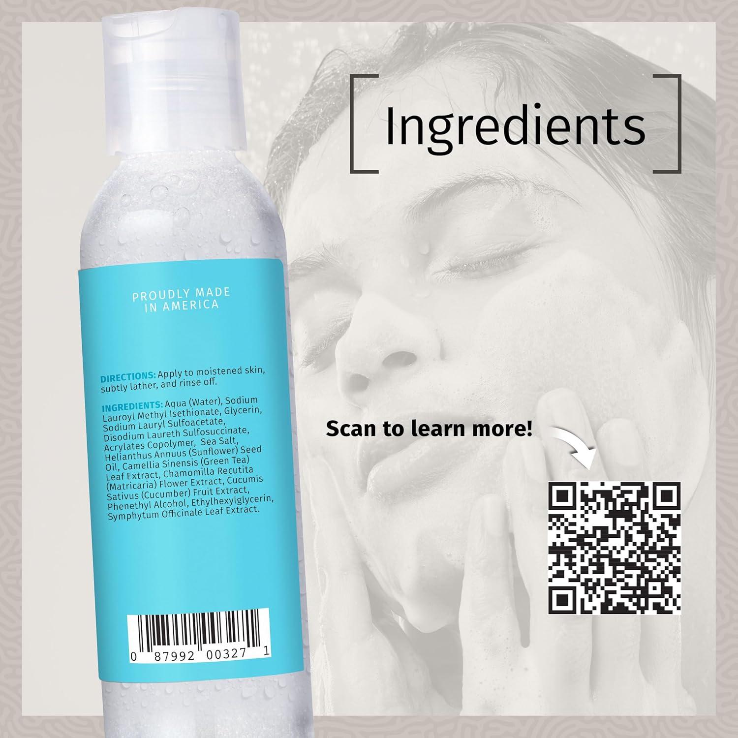 Reviva Labs Gel Limpiador Facial con Sal Marina 118 ml - Hidratante y Suave