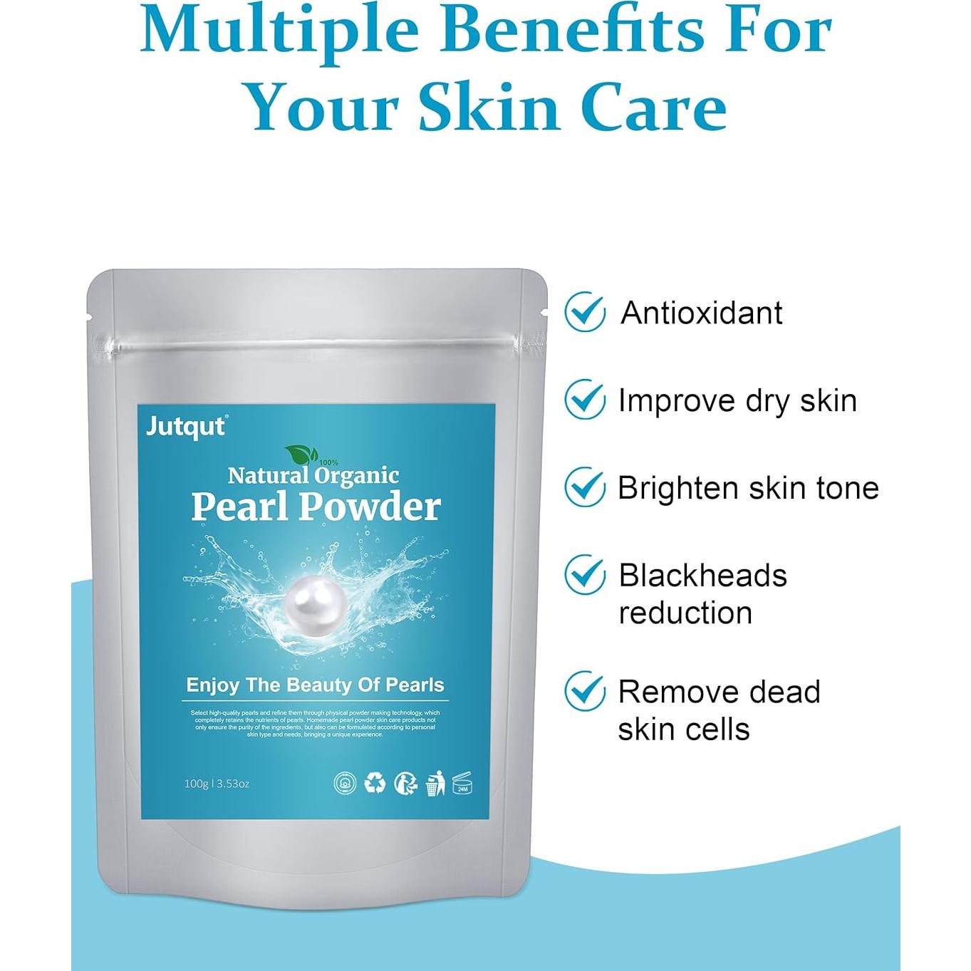 Polvo de Perla Orgánico Jutqut 100g - Cuidado de Piel DIY