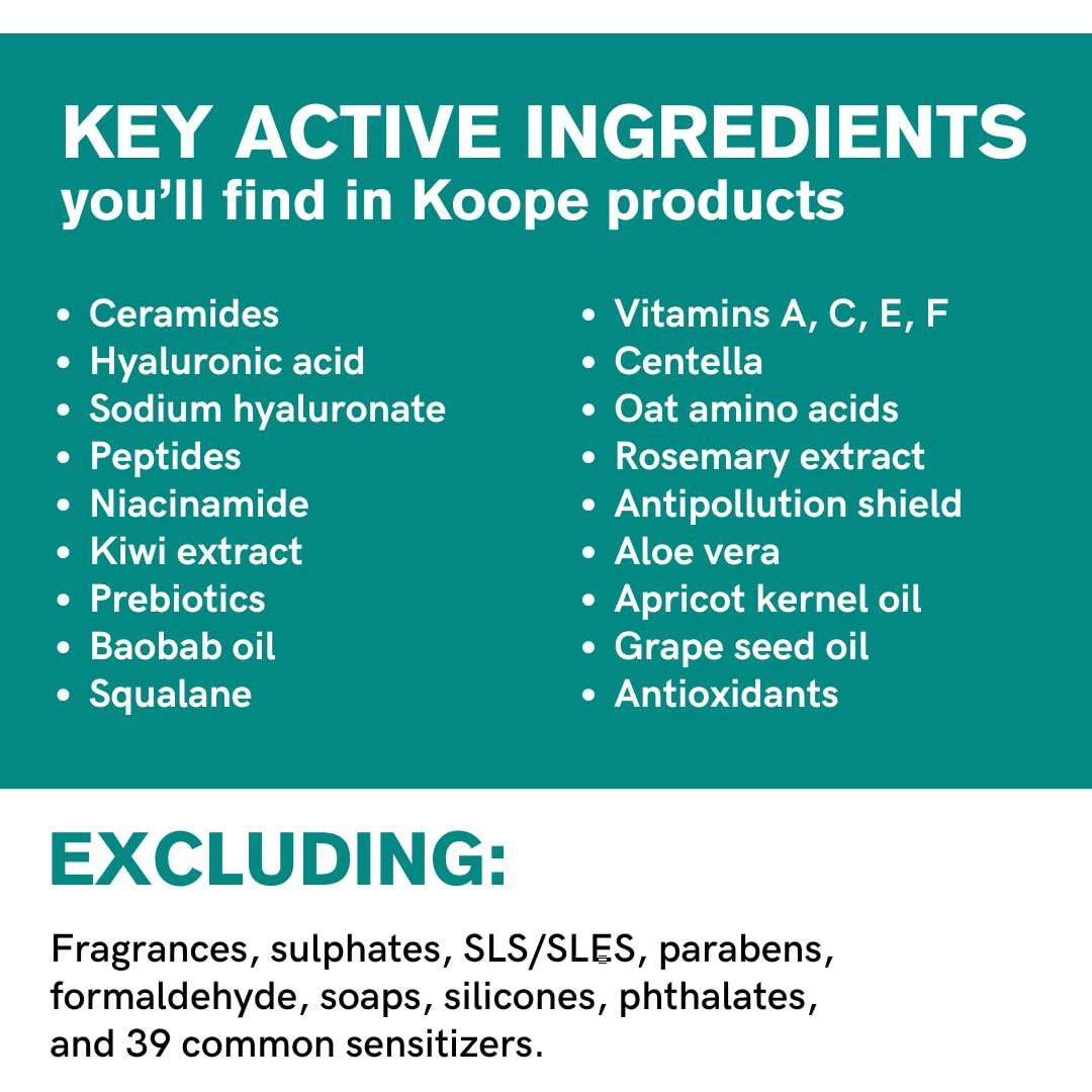 Koope Gel Limpiador Facial 148 ml - Suave y Vegano, pH Equilibrado