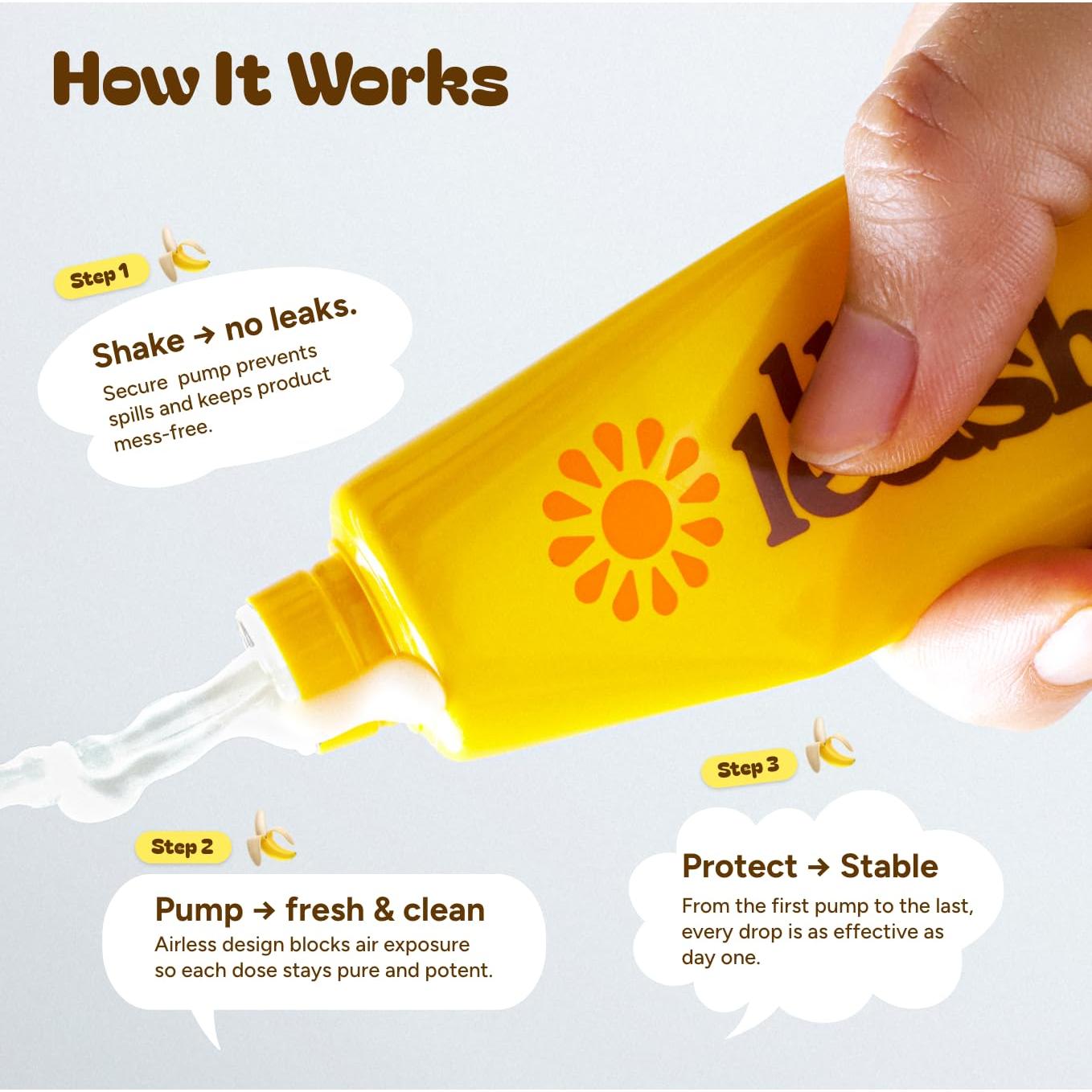 Suero Solar Unleashia Plátano Niacinamida 59g SPF Hidratante