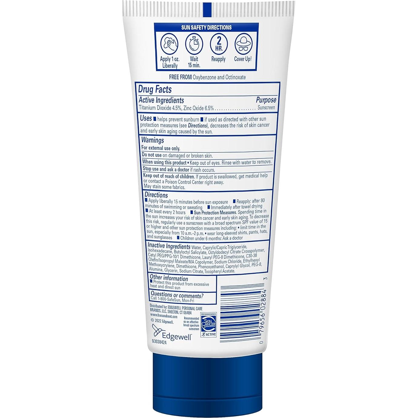 Protector Solar Mineral Banana Boat SPF 50+ 170g Piel Sensible