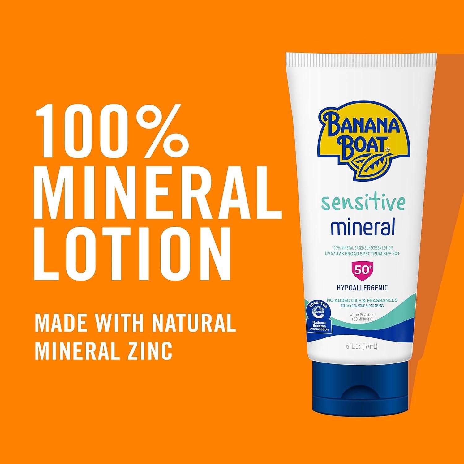 Protector Solar Mineral Banana Boat SPF 50+ 170g Piel Sensible