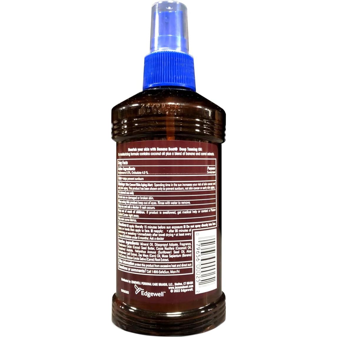 Spray Bronceador Profundo Banana Boat Aceite de Coco SPF 4 - 5 Unidades