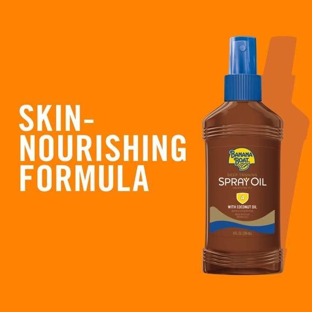 Spray Bronceador Profundo Banana Boat Aceite de Coco SPF 4 - 5 Unidades