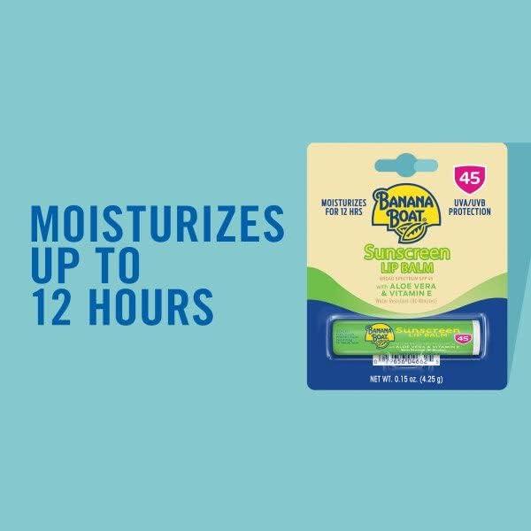 Bálsamo Labial Solar Banana Boat Aloe Vera SPF 45 - 3 Unidades
