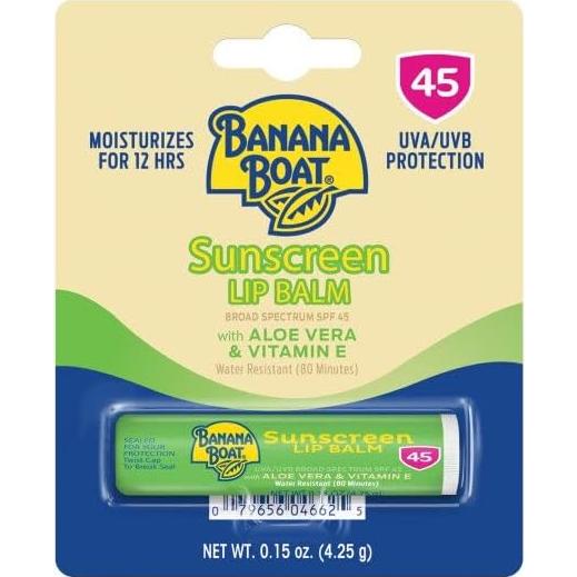 Bálsamo Labial Solar Banana Boat Aloe Vera SPF 45 - 3 Unidades