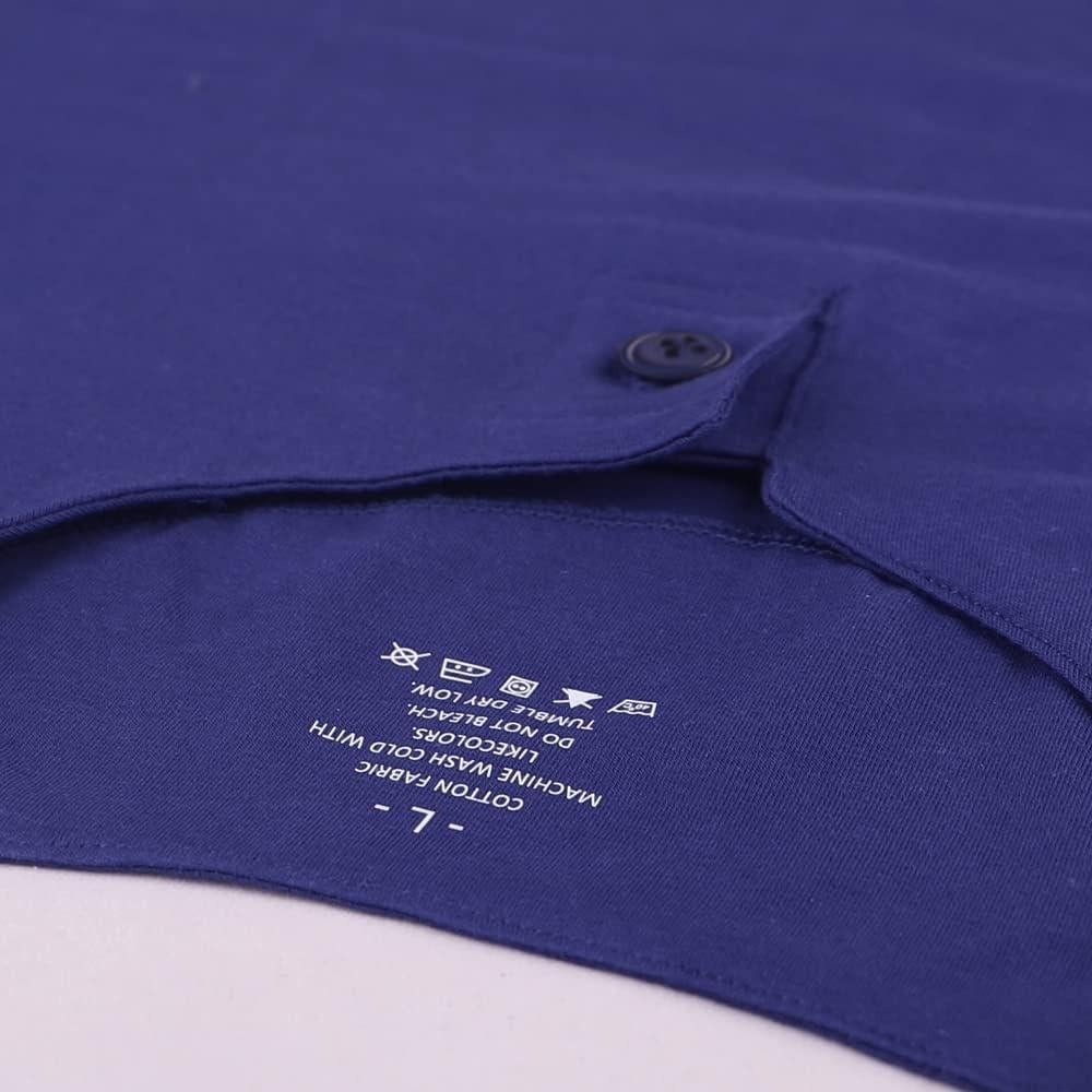 Camiseta Henley Deportiva Ajustada Algodón Hombre Azul Marino