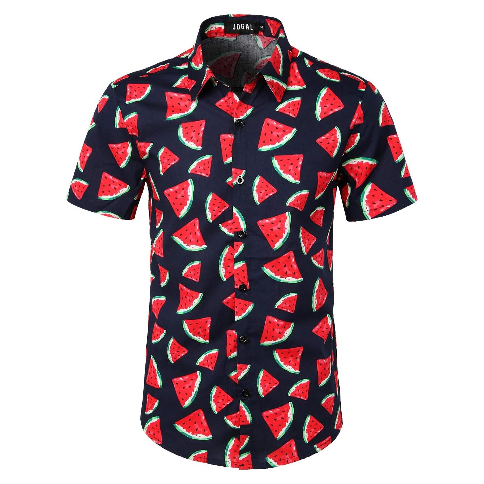 Camisa Hawaiana de Algodón para Hombre JOGAL - XX-Large Marino