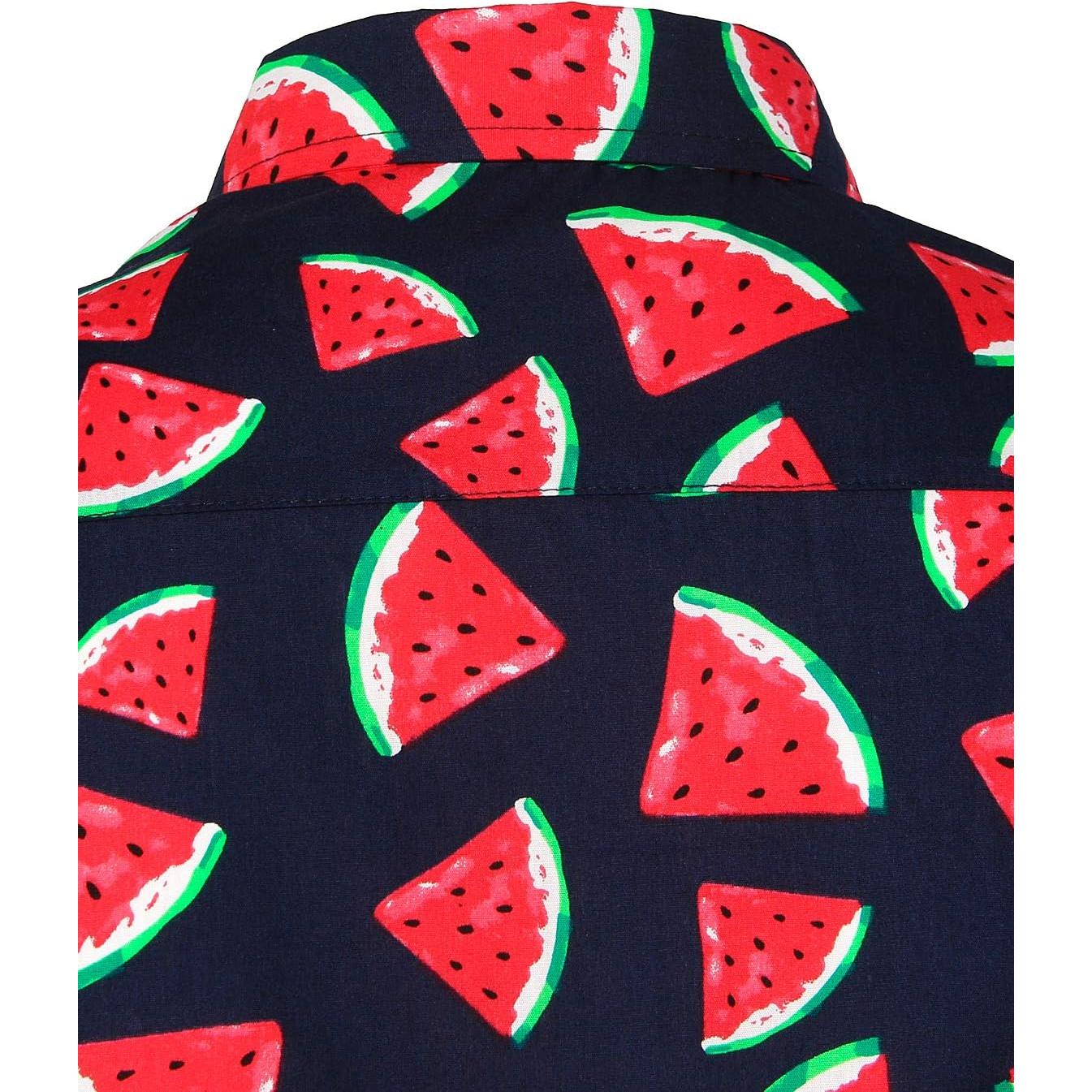 Camisa Hawaiana de Algodón para Hombre JOGAL - XX-Large Marino