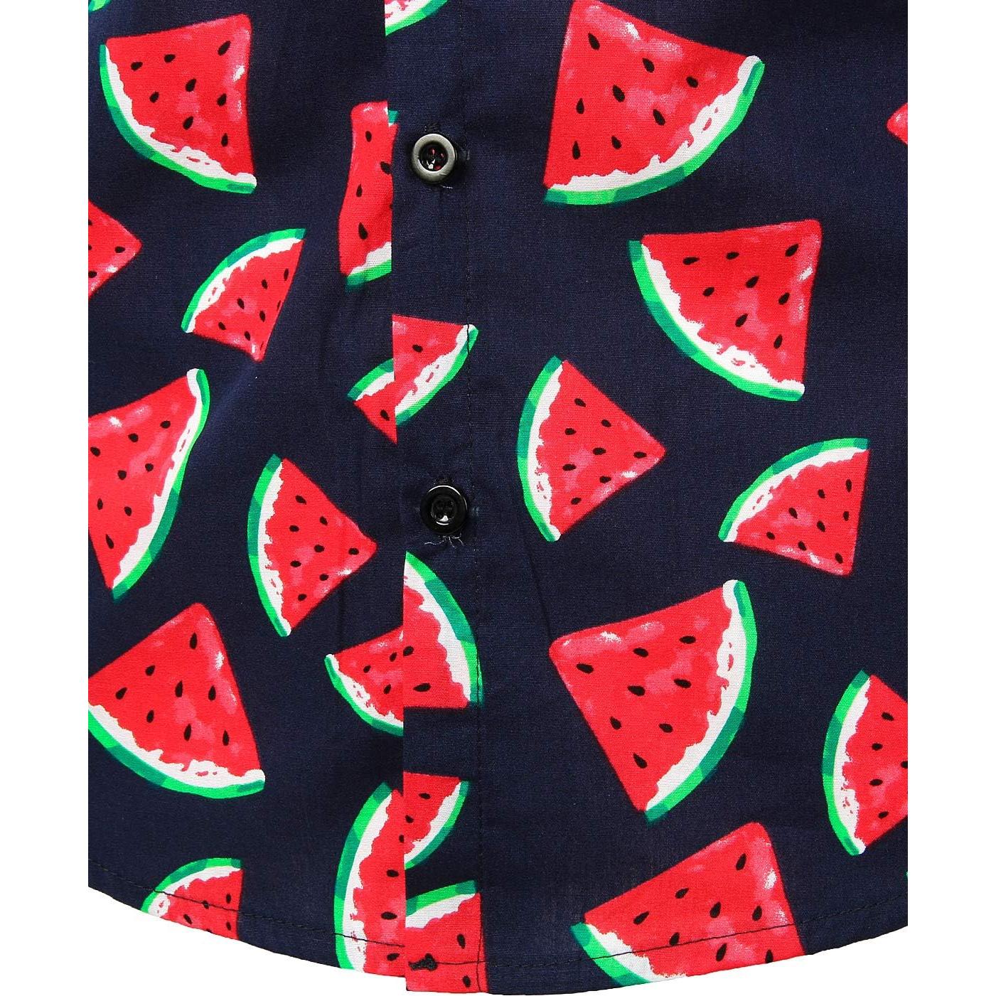 Camisa Hawaiana de Algodón para Hombre JOGAL - XX-Large Marino