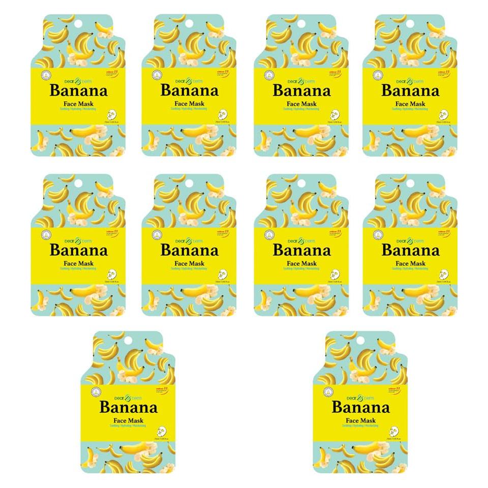 Mascarillas Hidratantes DearDerm Plátano - 10 Hojas - Cuidado Facial