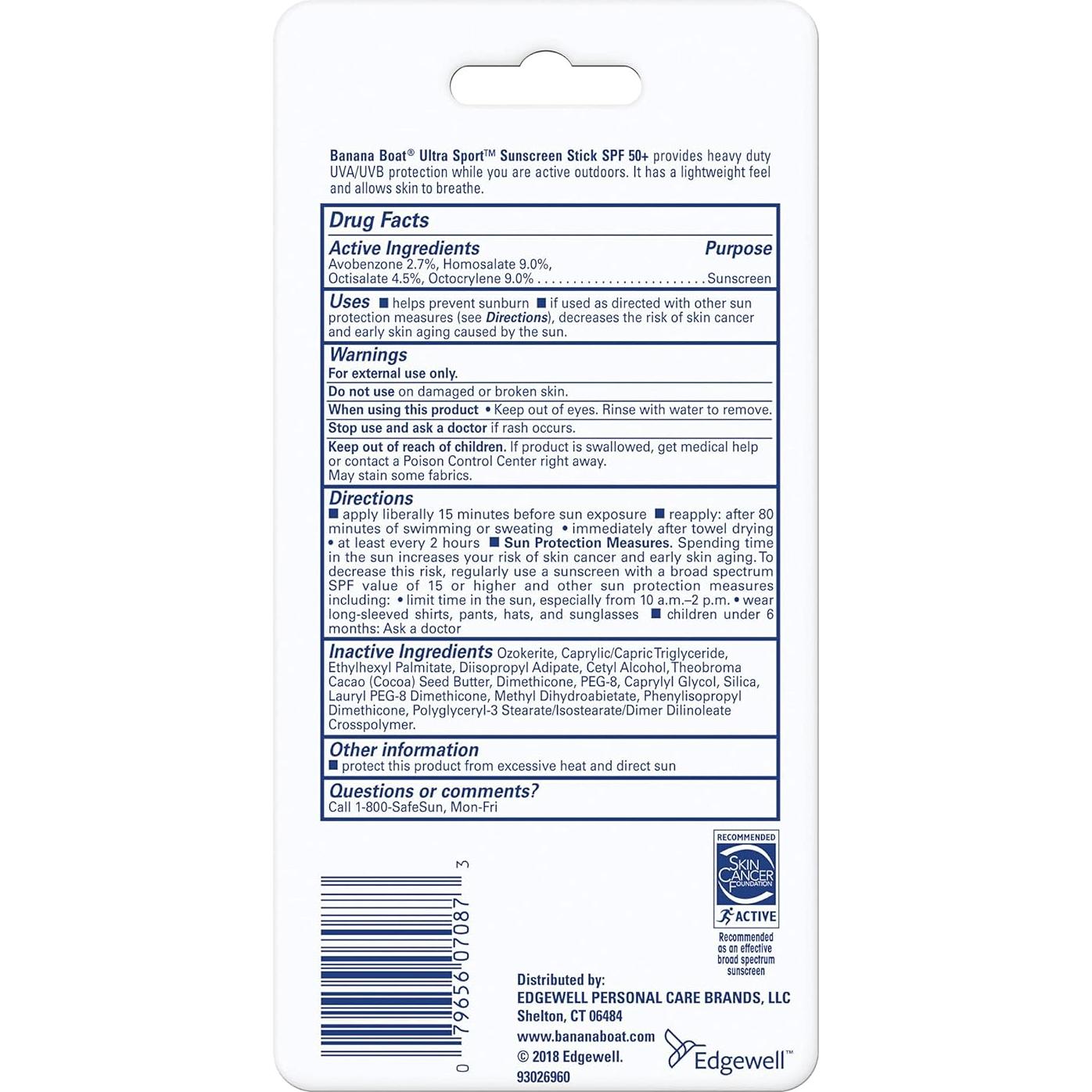 Bloqueador Solar en Barra Banana Boat SPF 50+ 42.5g