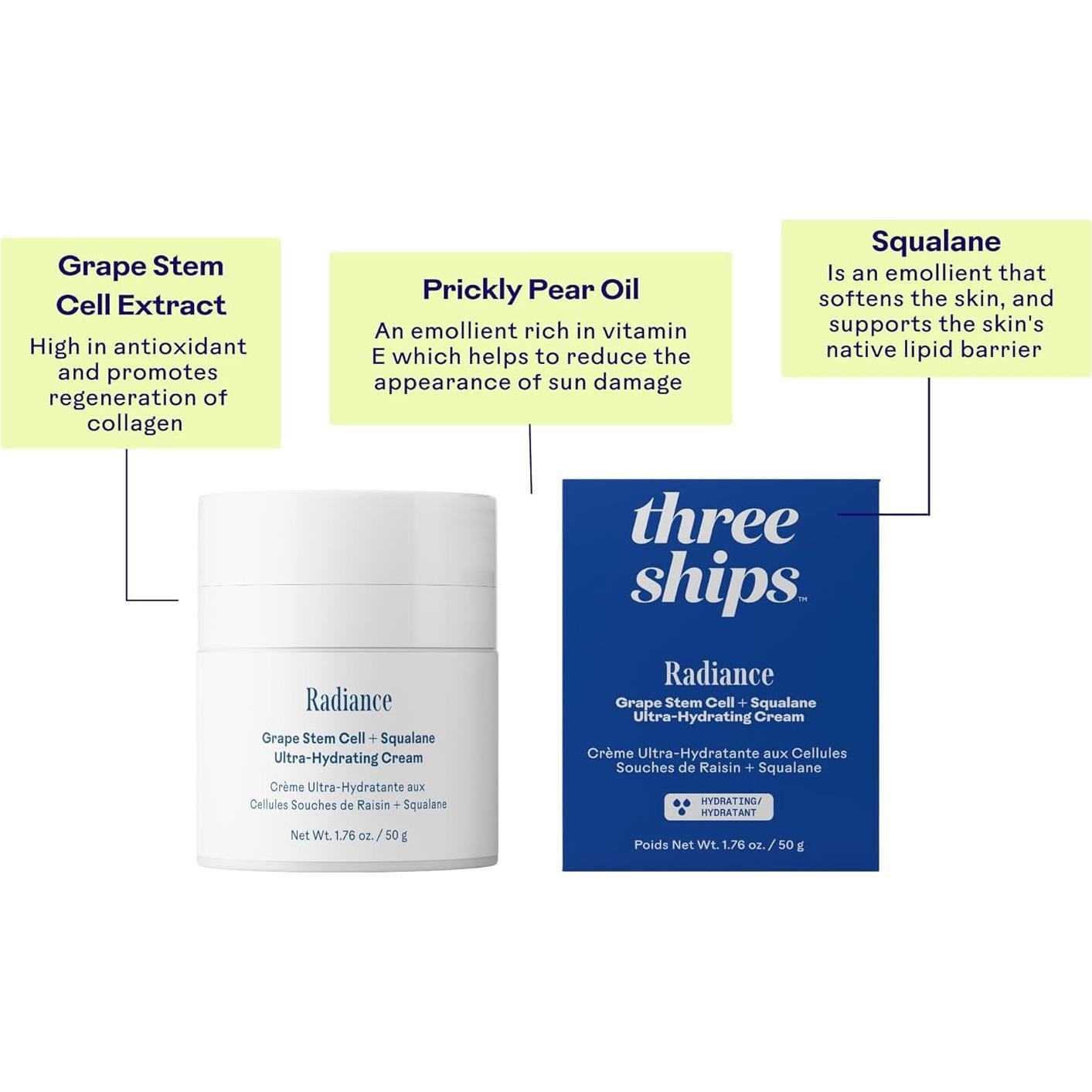 Crema Ultra-Hidratante Tres Barcos 50g | Células Madre de Uva