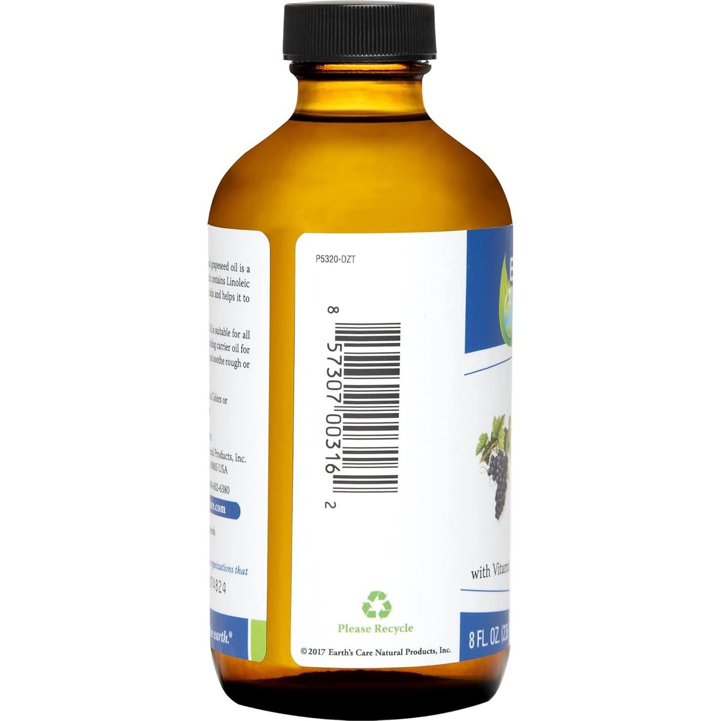 Aceite de Semilla de Uva Earth's Care 236 ml Prensado en Frío