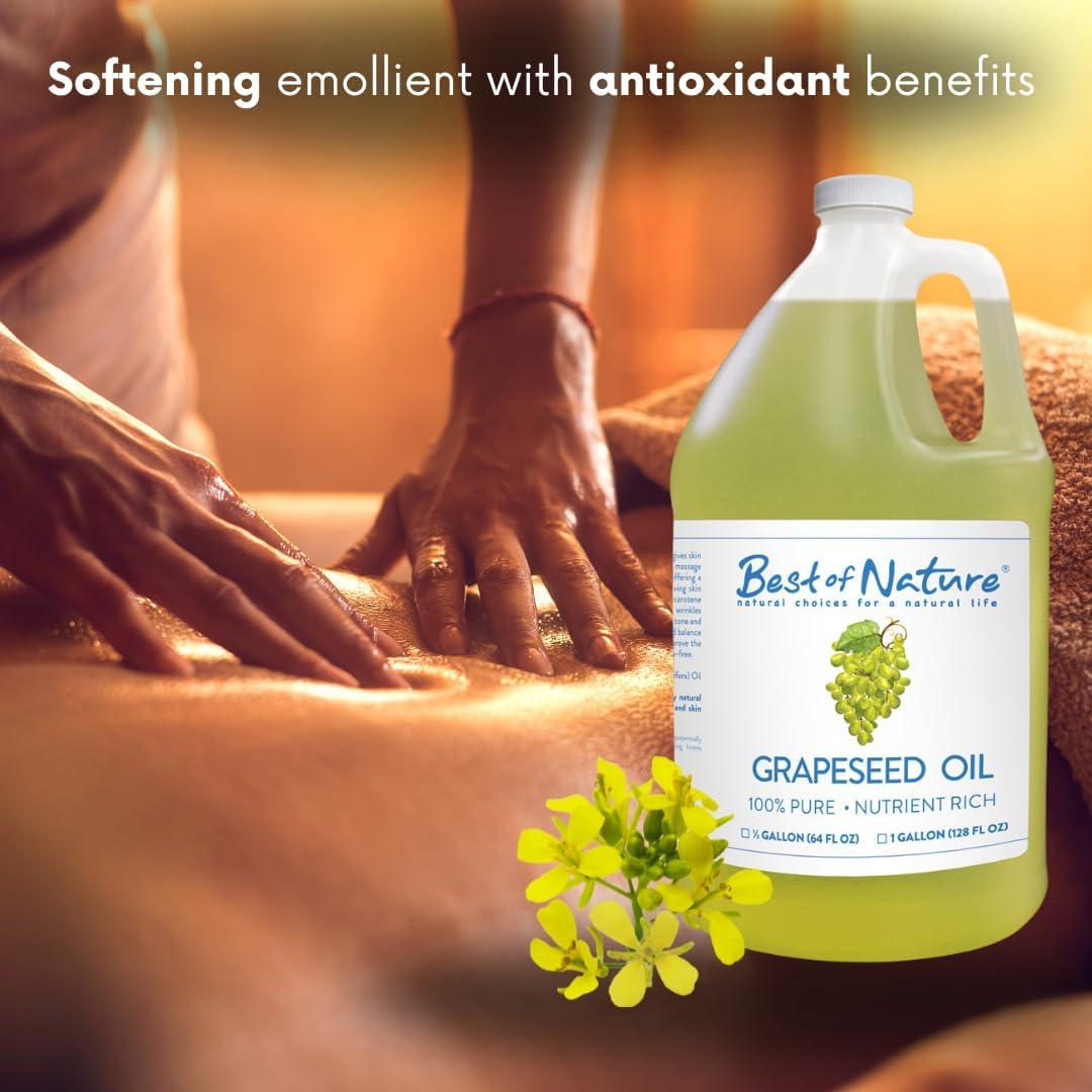 Aceite de Masaje 100% Puro Semilla de Uva Lo Mejor de la Naturaleza 226g